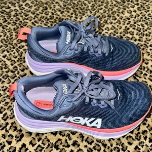 Hoka Blue and Coral Athletic Shoes